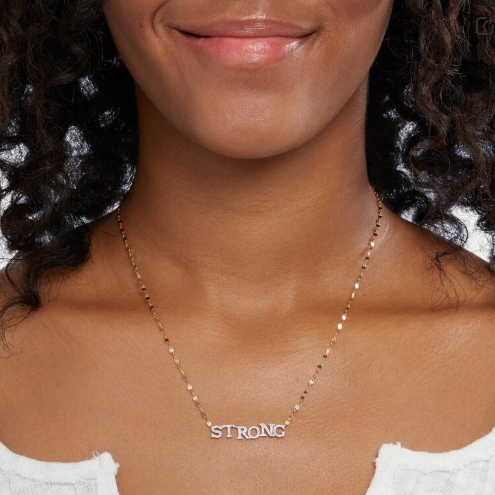 "Strong" Pendant Necklace, by Banter, 10K gold and 1/6 CT. T.W. Diamonds